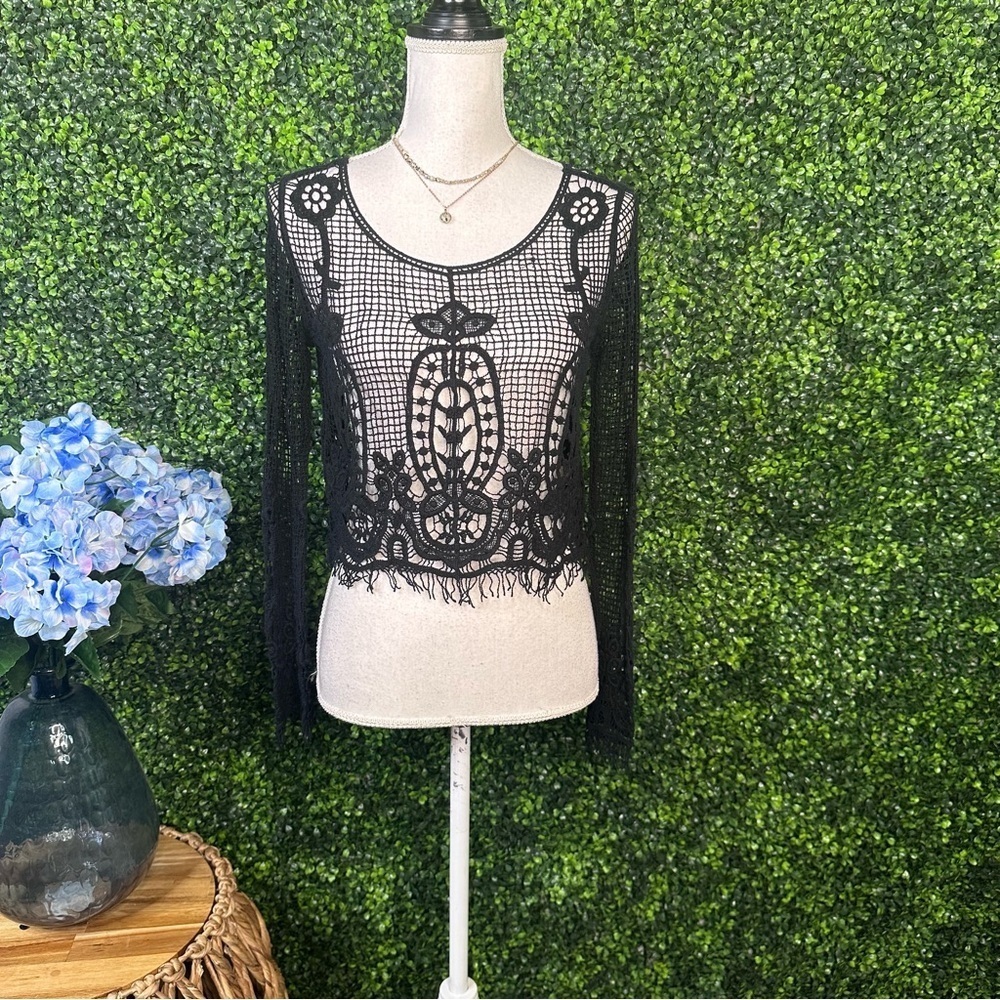 Croche sheer top